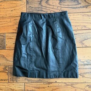 Wilson Black Leather Pencil Skirt